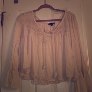 White/Cream AEO Peasant Top